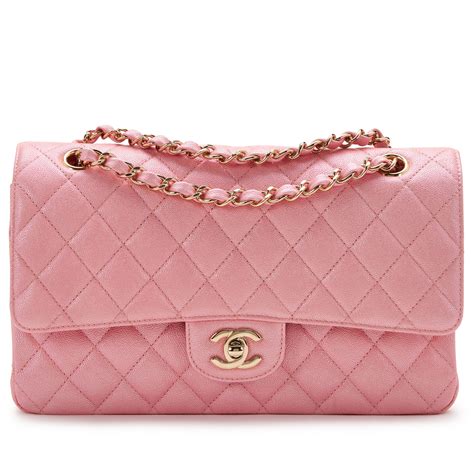 chanel iridescent pink classic flap|Chanel fabric flap.